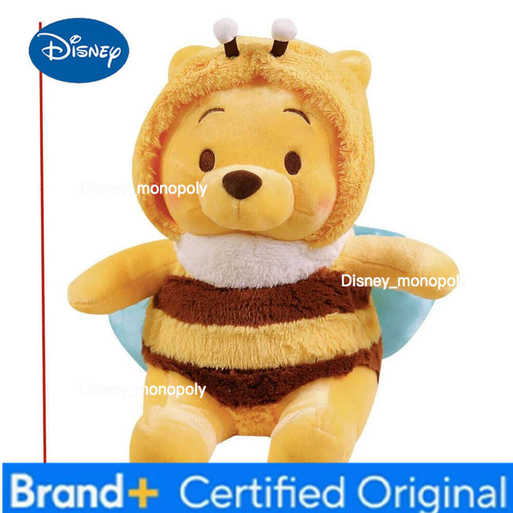 Disney 1pc 25cm/9.84in Bee Cute Pooh Bear Doll Plush Toy Birthday Gift for Girls H260126