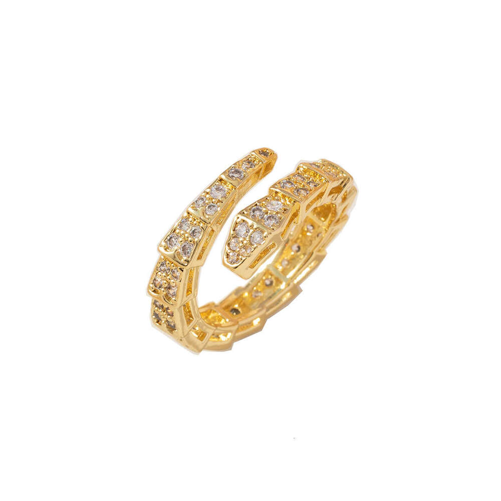 European and American Light Luxury Cool Snake-Shaped for Women Ins Trend Niche Design Versatile High-End Feel Copper Open Index Finger Ring
