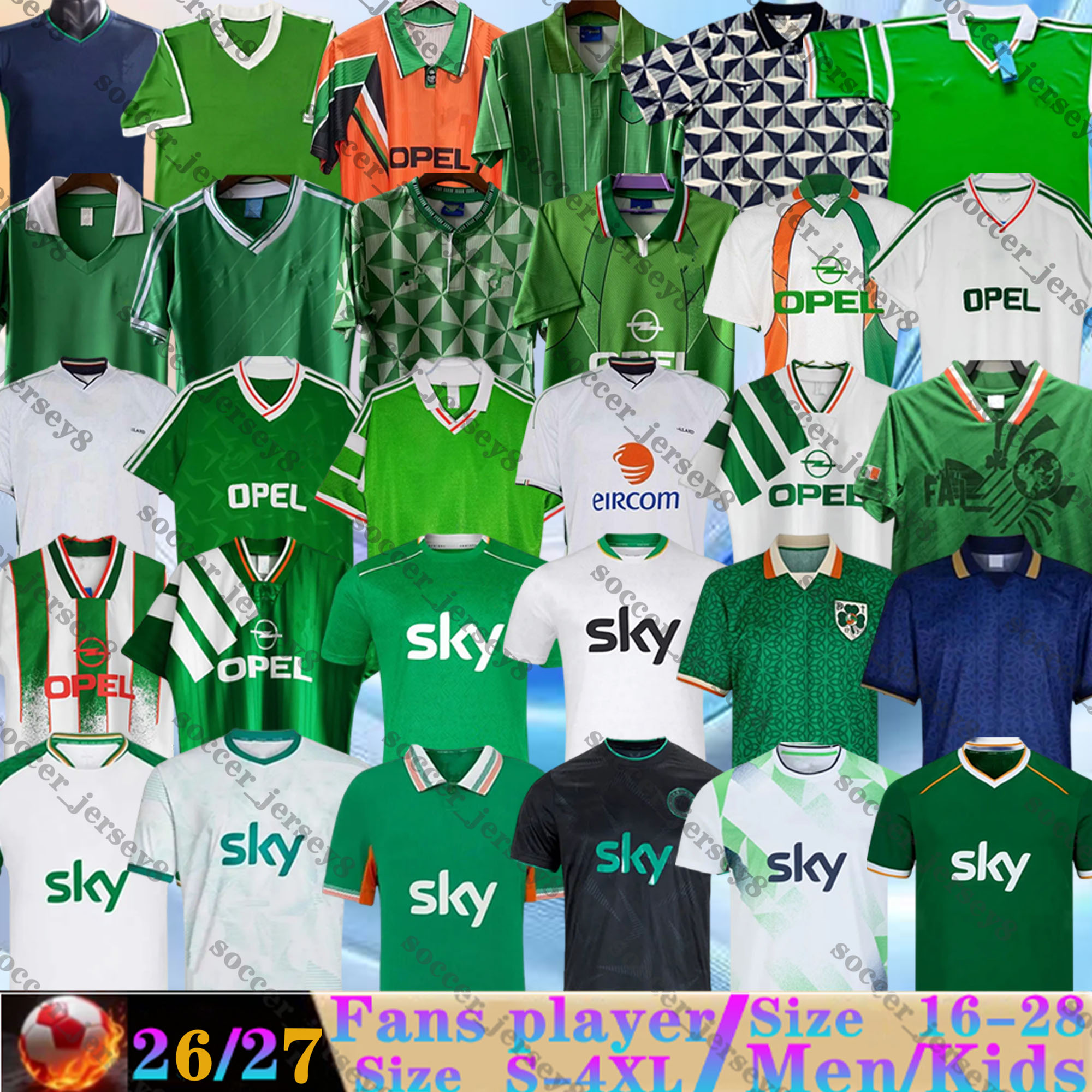 25 26 27 Ireland Home Green Soccer Jerseys DOHERTY DUFFY St.Patrick's Day 2026 2027 White Tops Tee Egan BRADY KEANE Hendrick McClean Football Shirt Men Kids kit FERGUSON