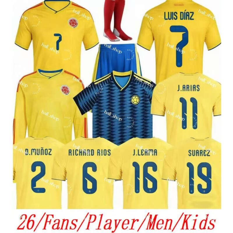 26 27 Colombia World Cup Jersey, James Soccer Jersey, Colombia National Team Home And Away Set, Children's Men's Soccer Jersey, S-4XL
