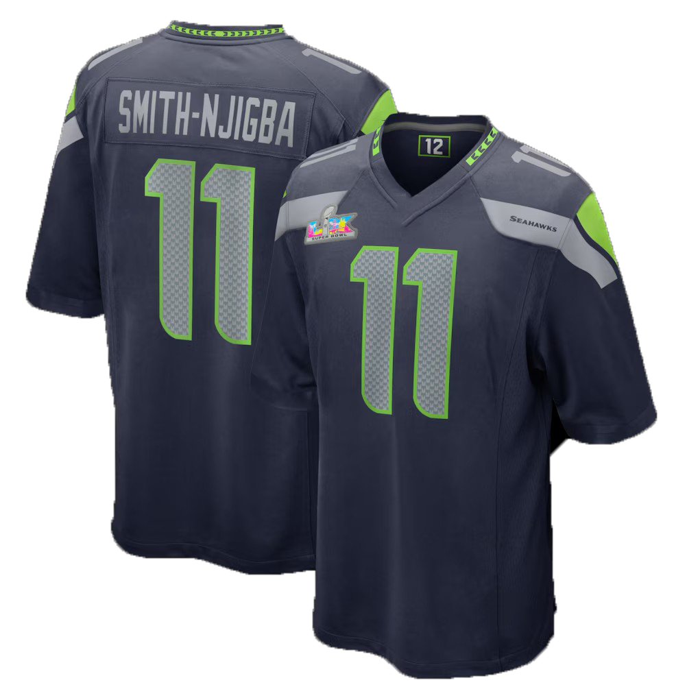 Seahawkses Super Bowl LX Patch Jersey Sam Darnold Drew Lock Jalen Milroe Cooper Kupp Devon Witherspoon Jaxon Smith-Njigba Custom Football Jersey 888