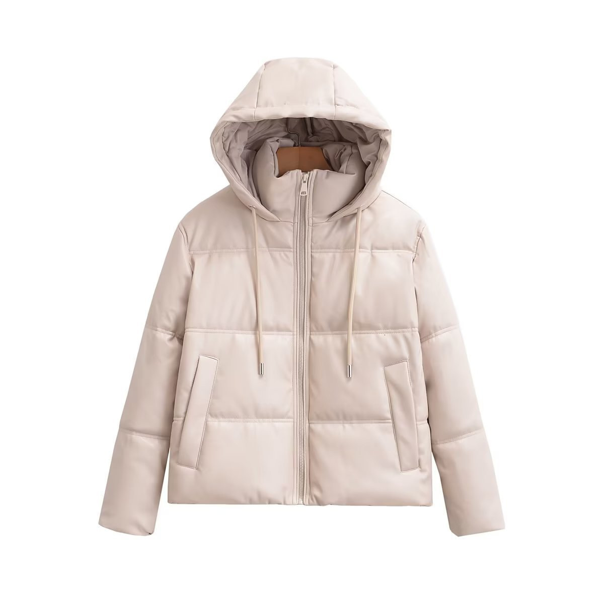 Winter coat women PU leather jacket tick wram parkas Streetwear punk black hooded winter coats korean outwear 210521