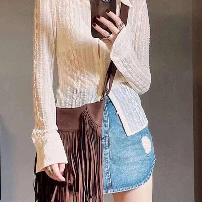 Autumn Winter Deerskin Velvet Tassel Shoulder Vintage Large Capacity Crossbody Bag Fashion Messenger Handbag Purse bolsa XJ260125