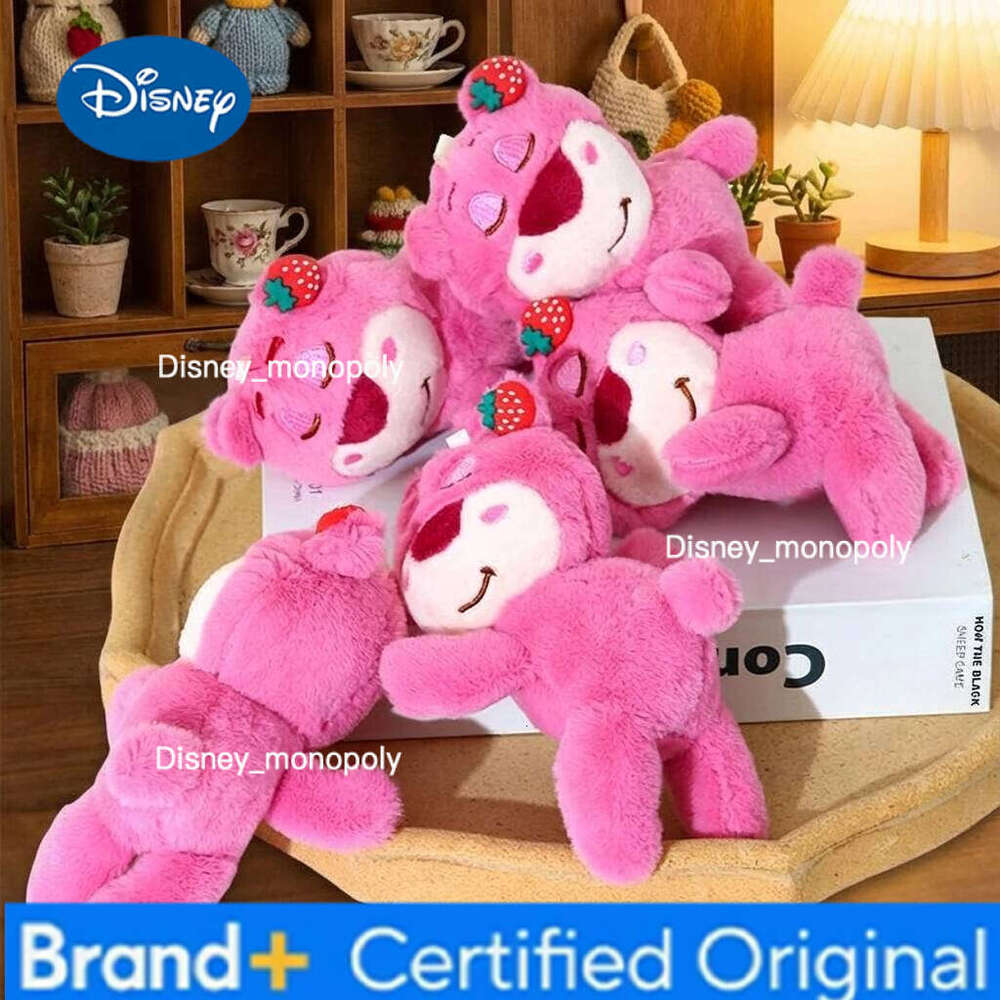Disney Lotso Plush Toy Cute Keychain Bag Charm Sleepy Pose Doll Grab Machine Hanging Ornament Creative Gift for Girls Kids H260126