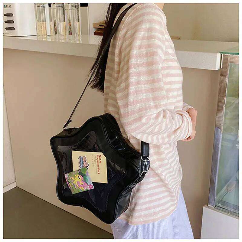 Fashion New bag Korean-style Niche Five-pointed Star Crossbody Large-capacity Transparent Shoulder Cute Exquisite Bag XJ260125