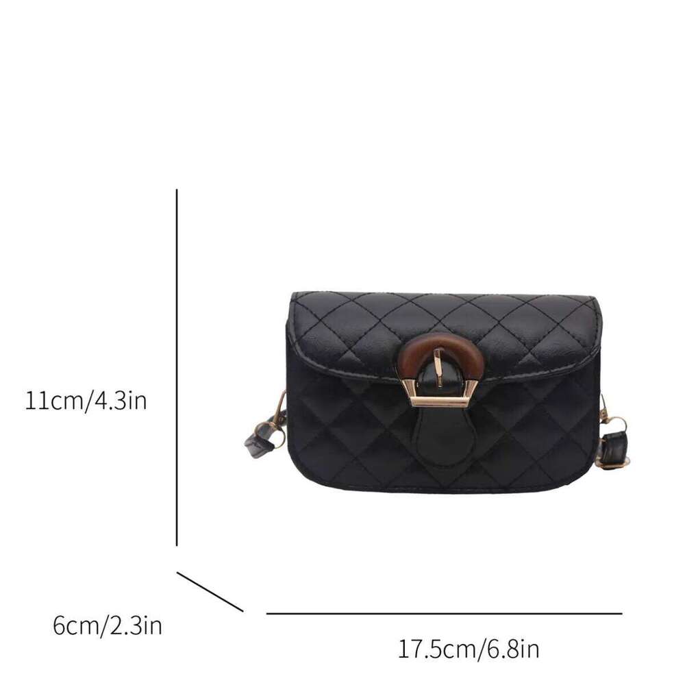 Vintage Shoulder Bag Quilted Diamond Glossy Finish Gold Logo Lightweight Large Capacity PU Magnetic Flap Adjustable Strap XJ260125