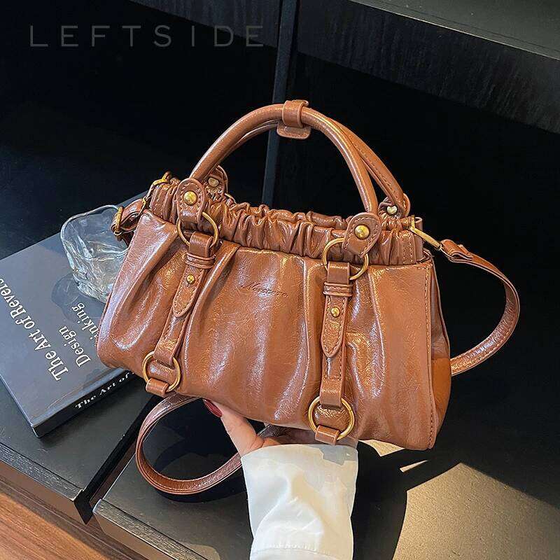 LEFTSIDE Small PU Leather Crossbody Bag for Women Shoulder Bags 2025 Designer Luxury Short Handle Brand Handbags and Purses XJ260125