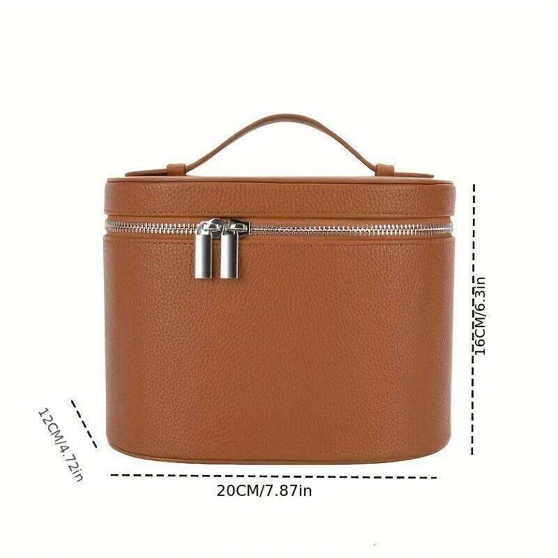 Large-capacity PU leather case internal storage box, customizable with names and letters, travel portable makeup bag