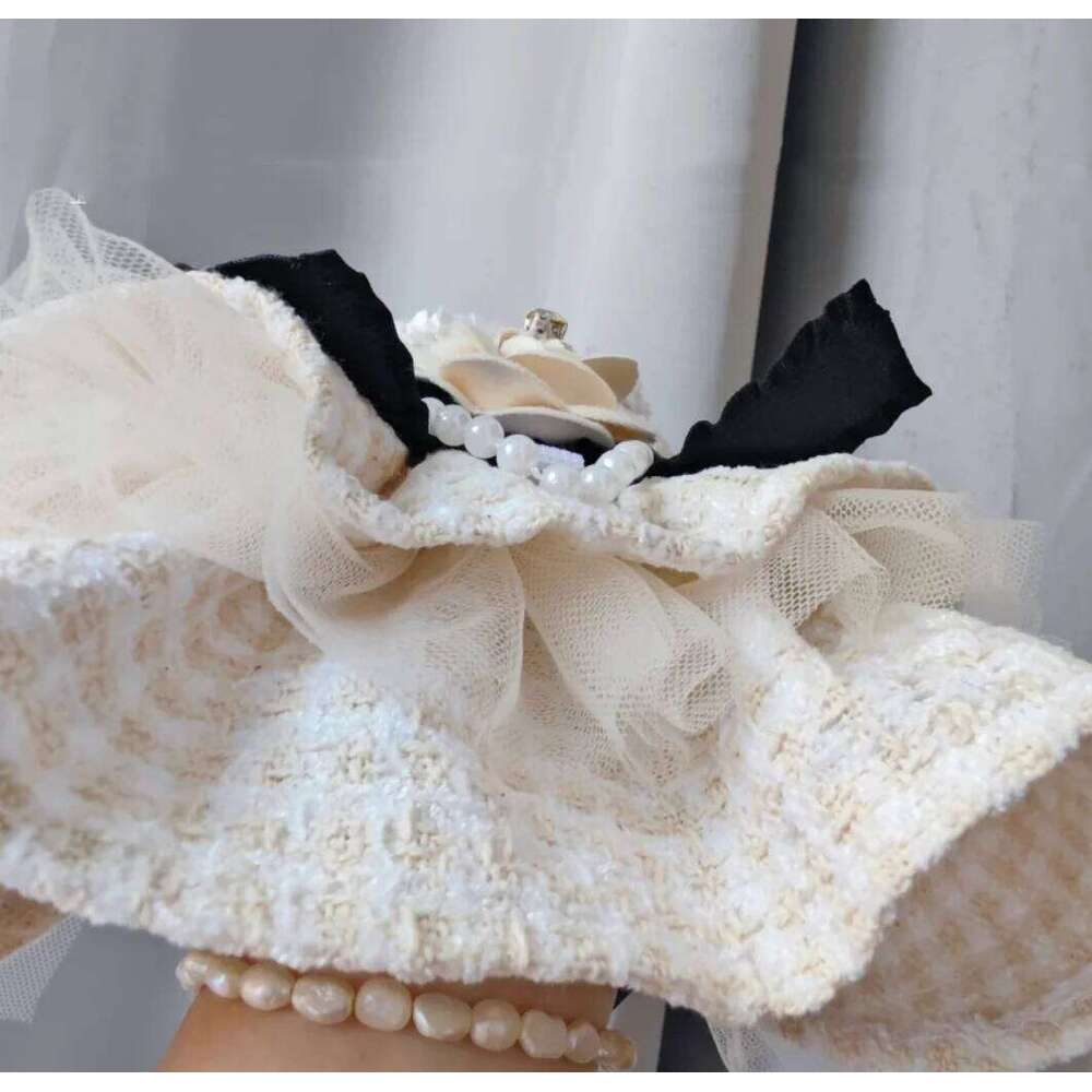 Classic Camellia Design Elegant Pet Dress For Ladylike And Noble Style Puppy Small Dogs' Clothing