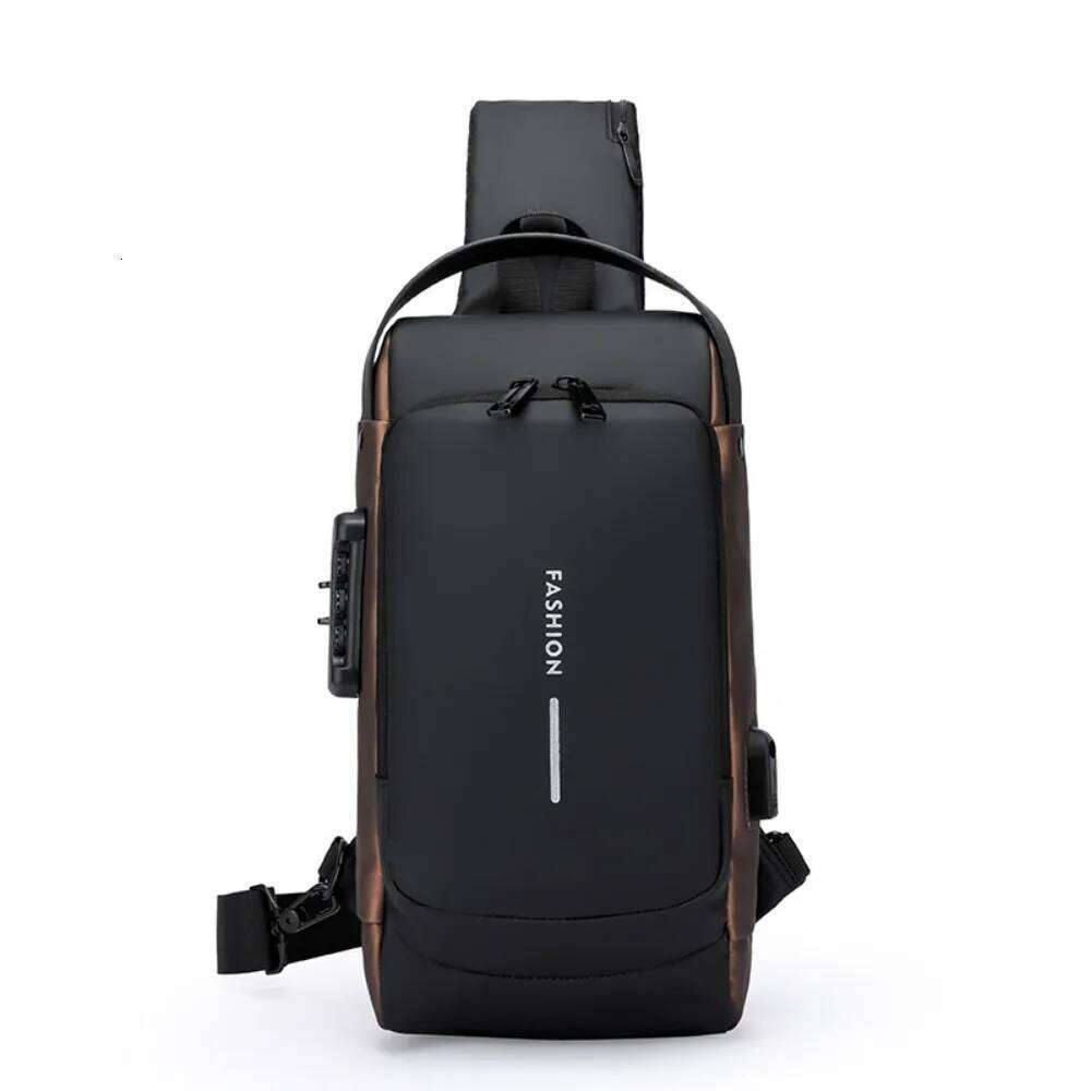 Anti-theft Men's Chest Password Lock Large Capacity Male Multifuctional Shoulder Bag Multi-pocket Water Proof XJ260125