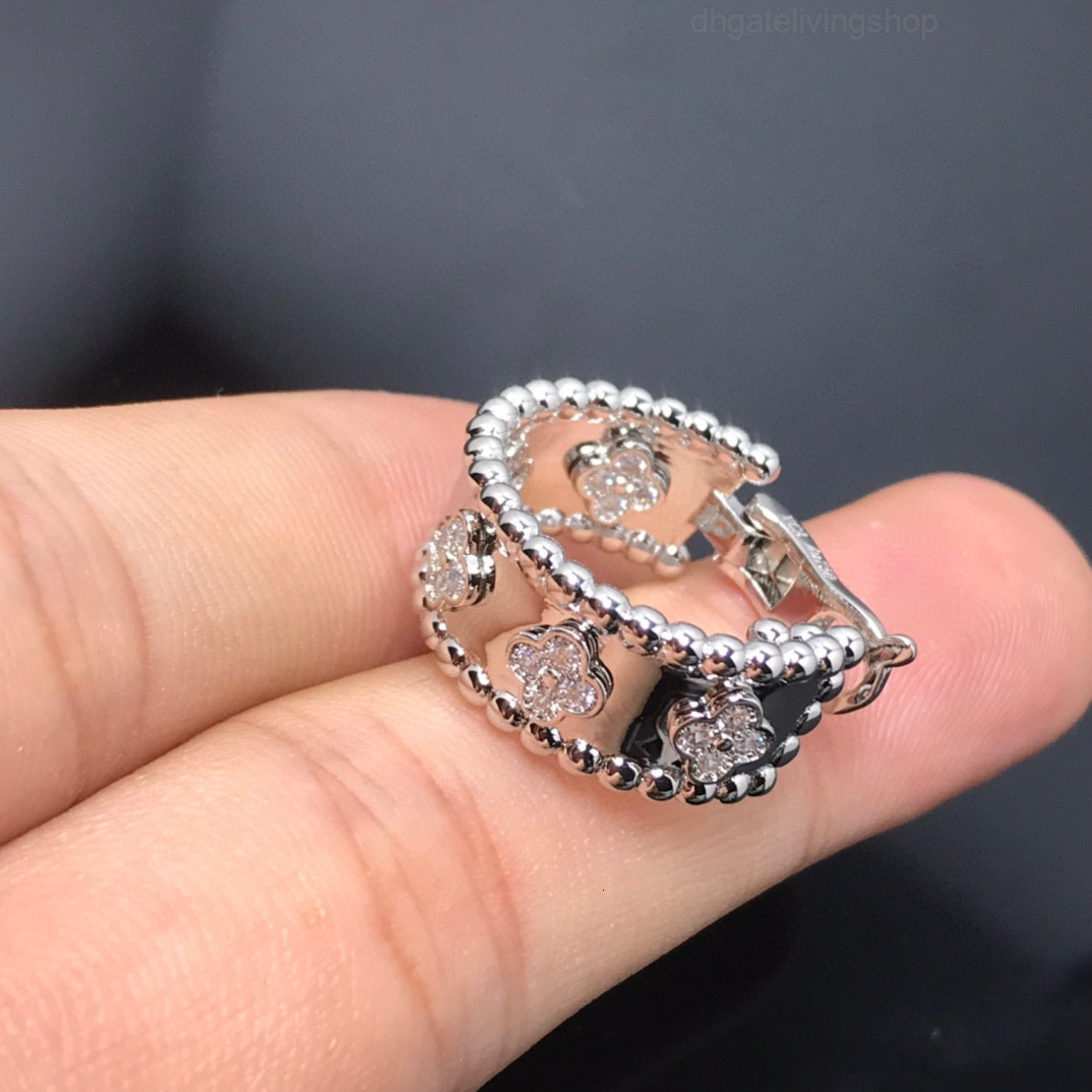 vanly cleef earrings designer jewelery v Lucky Flower Gypsophila Earrings Fashion Four-Leaf Clover Kaleidoscope Earrings for Women