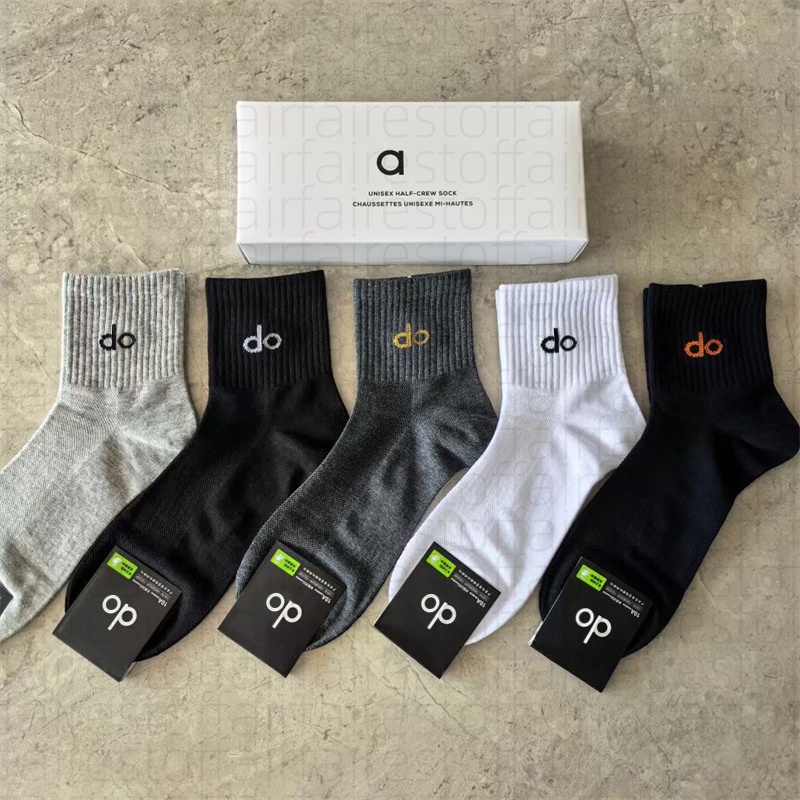 Designer Socks New yoga mens womens sports Aloo cotton thread socks, breathable and trendy brand letter short tube cotton yoga socks Mens Socks with box