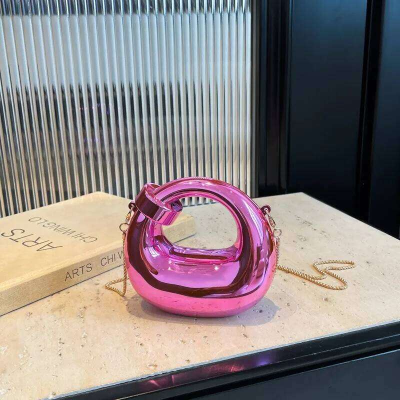 Fashion Crescent Mini Acrylic Chain Evening for Women, Shoulder and Crossbody Bag XJ260125