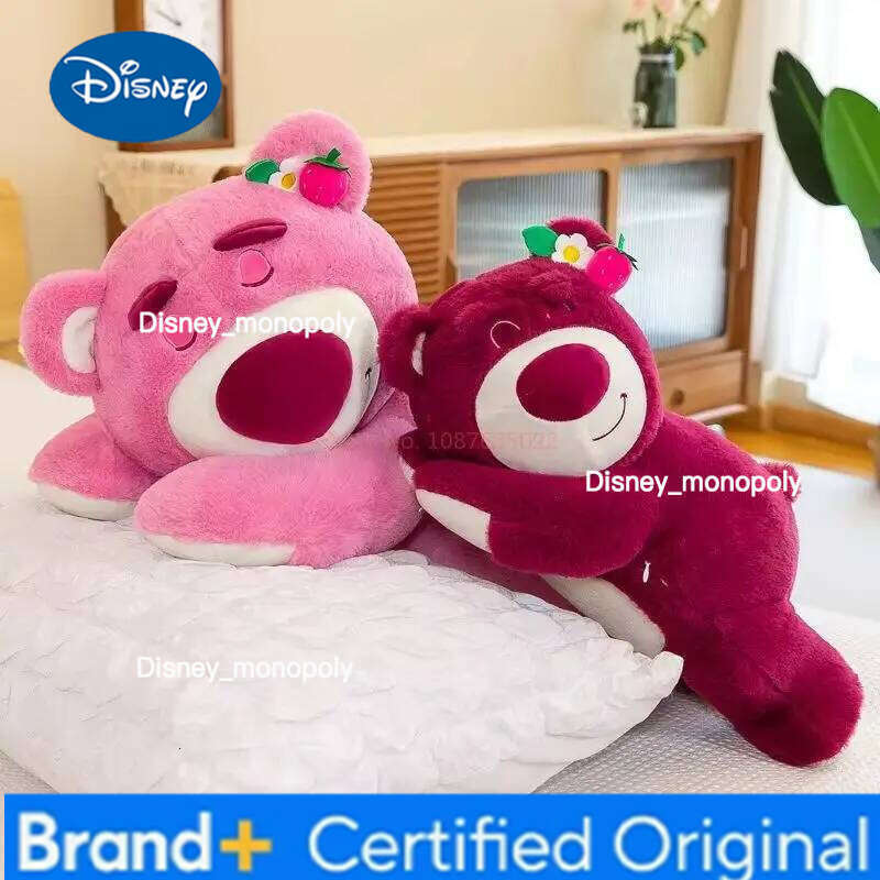 Disney 40/50/70cm Toy Story Lotso Kawaii Bear Strawberry Sofa Plush Pillow Stuffed Toys Children Girls Festivals Birthday Gifts H260126