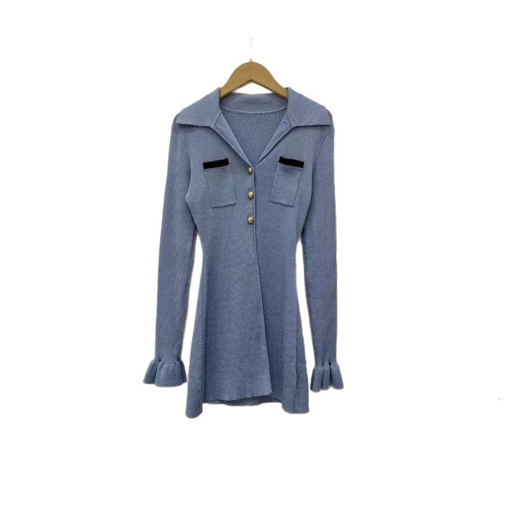 2026 Spring/Summer New French Elegant Slimming Exquisite Knitted Collar Long Sleeve Women's Top