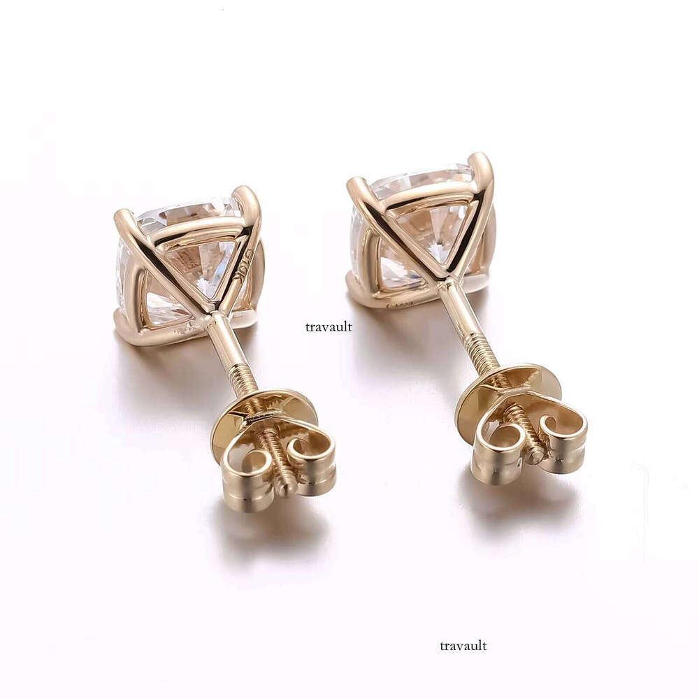 1ct 2ct 4ct CVD Real Solid jewlery 10K 14K Rose Gold Earring earrings Set Cushion Cut IGI for women Lab Earrings
