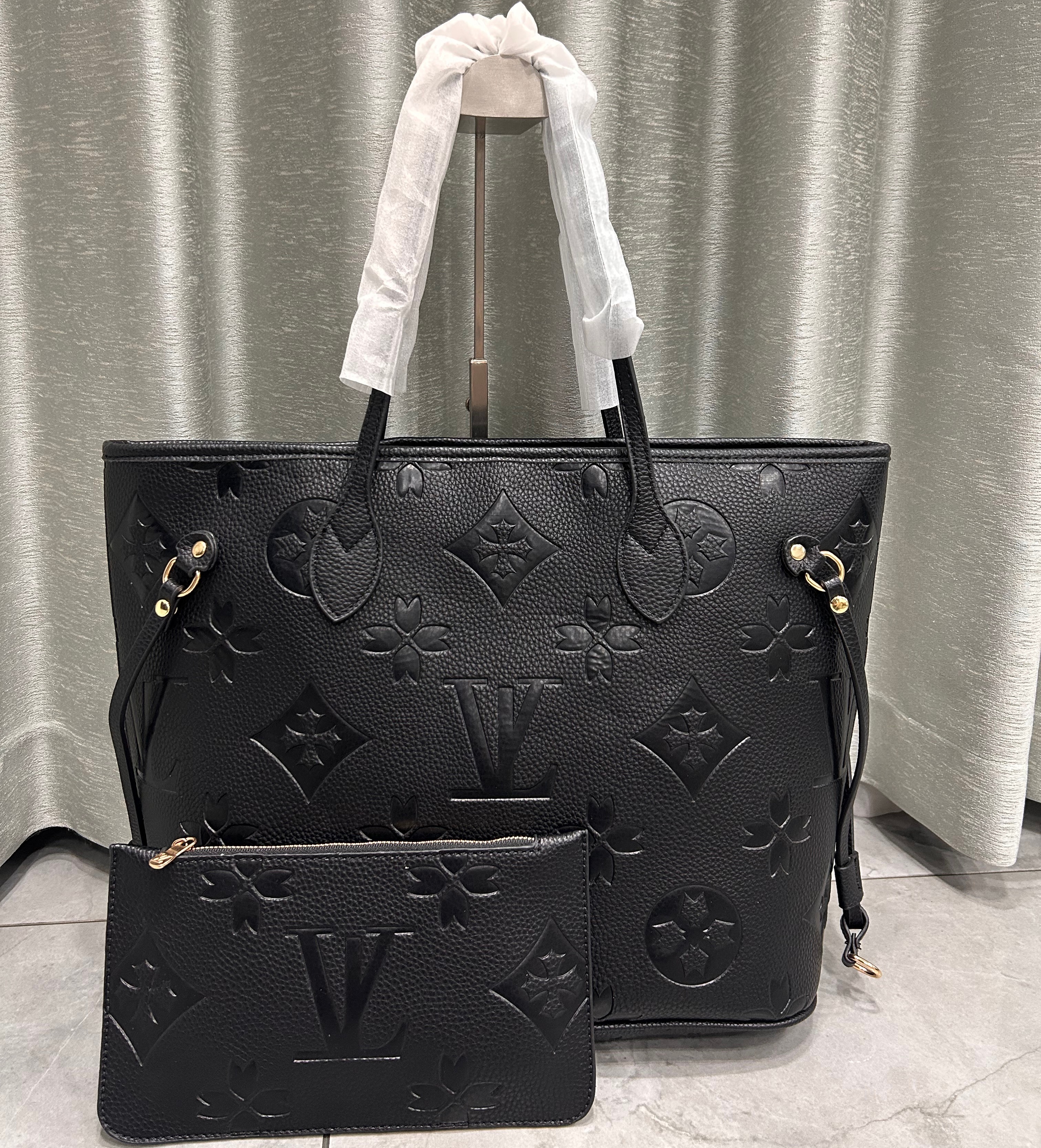 MM size 40156/M40995 2pcs/set Luxury Designer Bag Embossed Flower Women Handbags Shoulder Bags Composite Lady beach bag Clutch Tote Bag Purse Wallet