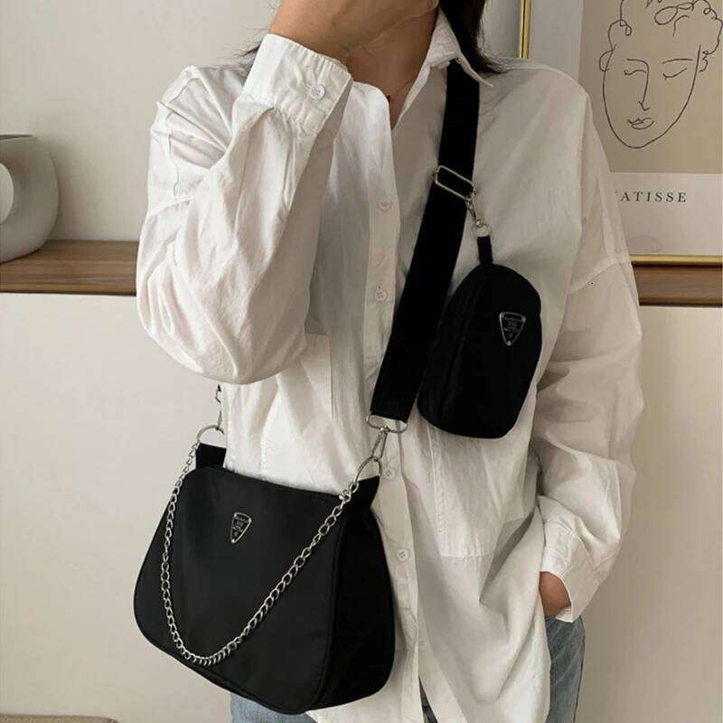 Fashionable Minimalist Nylon for Women Portable Casual Underarm Students Crossbody Bag XJ260125