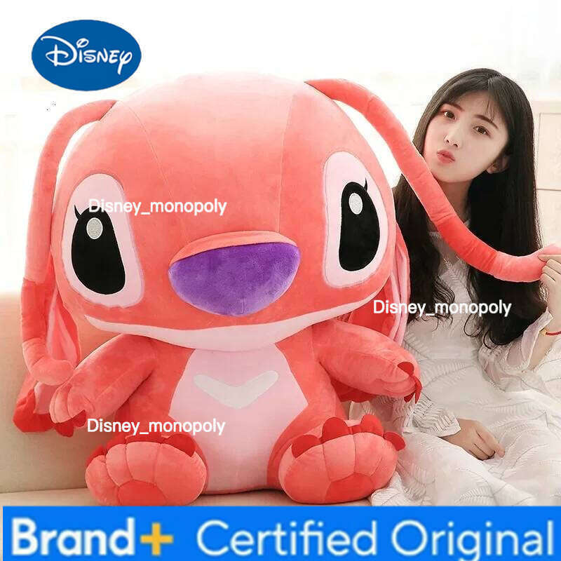 Disney Cartoon Blue Pink Dolls Anime Lilo and Stitch 35CM Stich Plush Stuffed Toys Christmas Kids Gift H260126