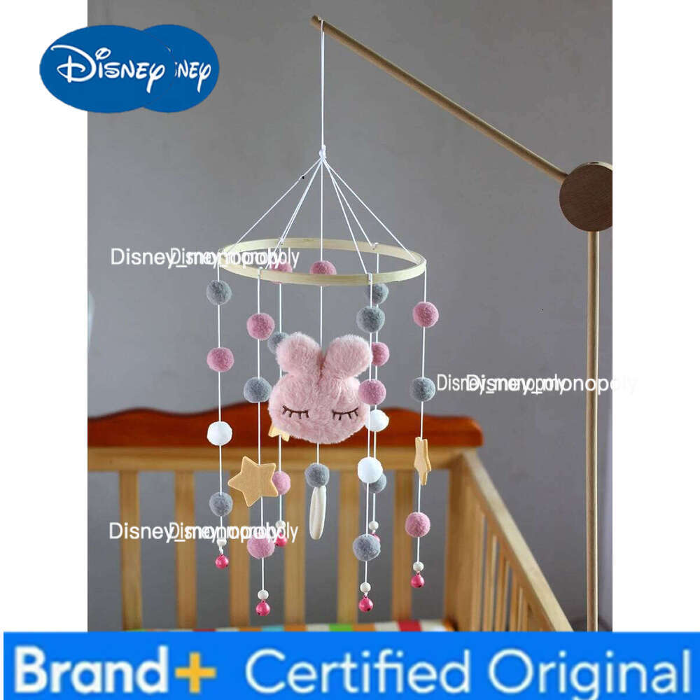 Disney Wooden Crib Baby Rattle Soft Felt Cartoon Bear Mobile bracket Newborn Music Box Bed Bell Hanging Bracket Toy H260126