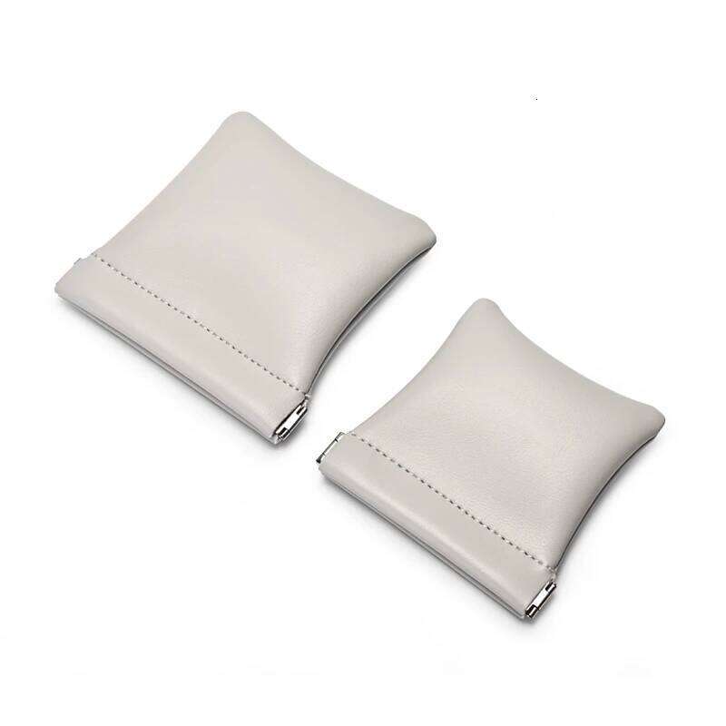 Portable Leather Cosmetics Bag Data Cable Organizer Pouch Lightweight Stylish Storage for Lipstick Eyeglass Case Snap Closure Travel Pouch for Daily E