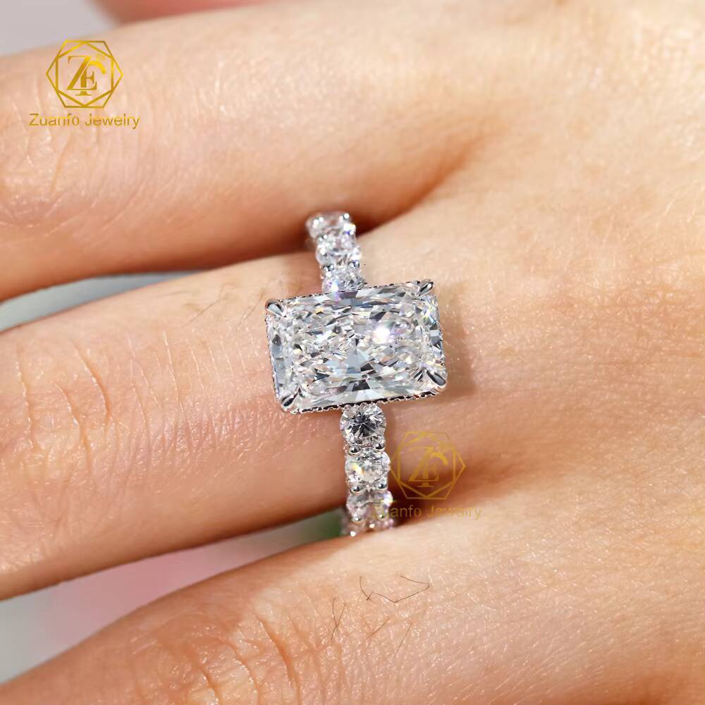 Customized 14K 18K Radiant Cut Wedding Diamond Engagement Rings IGI D VS1 VVS1 VVS2 CVD Lab 1CT 2CT 3CT Jewelry