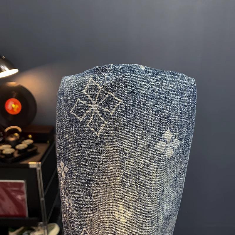 Luxury Brand Designer Men's Clothing 2026 New Item Men's Jeans Spring/summer Tight Fit Slim Fit Version Tight Jeans High-end Elastic Blue Pr