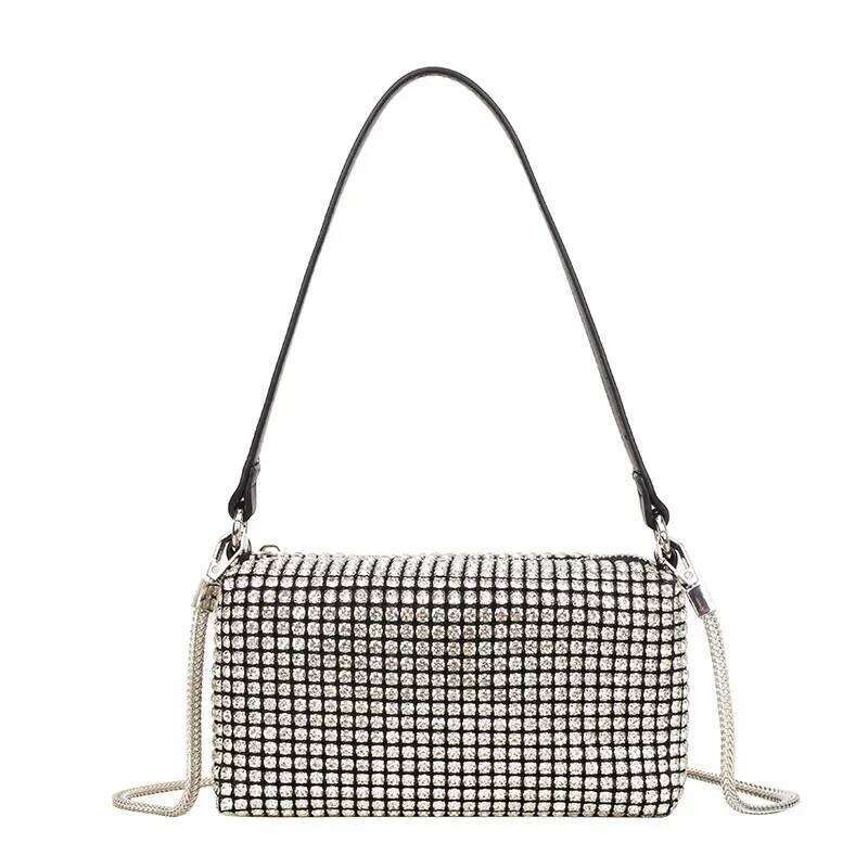 Women's Water Diamond Crossbody Stylish Versatile Single Shoulder Pillow Bag for Fashionable Accessory XJ260125