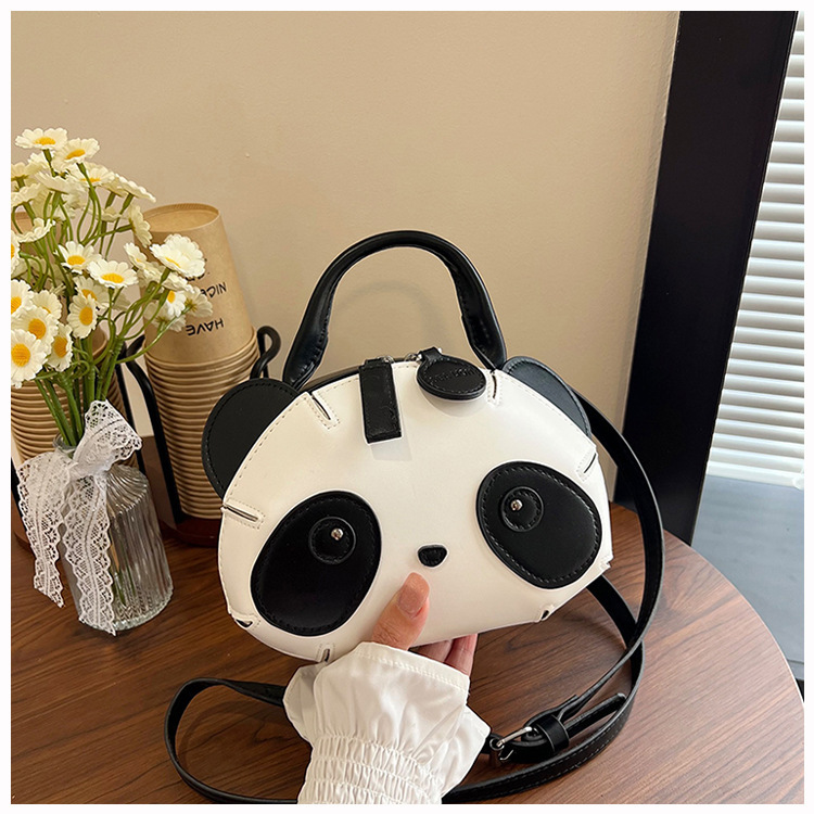 Panda Single Shoulder Korean Version Simple Versatile Crossbody Student Cute Handbag 2025 Children's Bag