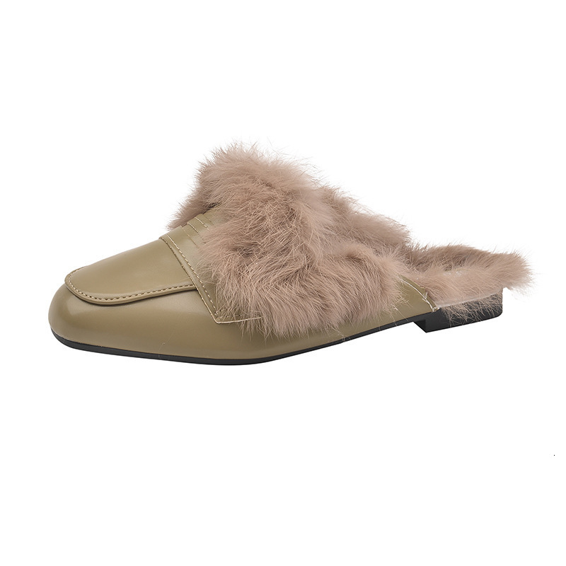 Aphixta Warm Winter Slippers Women Slippers Furry Round Toe Shoes Indoor Flat Heel Hair Slides zapatos de mujer pantunflas 250919