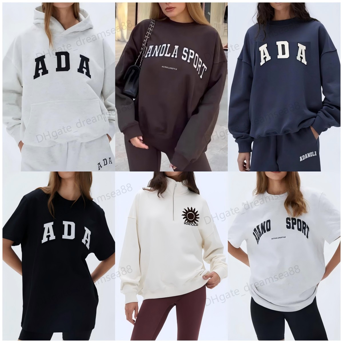 Designer Adonola Women's High Quality Sweatshirts Fashion Ada Clothing Logo Long Sleeve Pullover Man Casual tshirts Sportswear Adanolalies Hoodie
