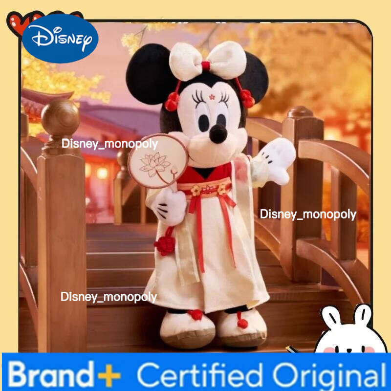 Disney New Mickey And Minnie Plush Doll With Chinese Style Clothing Toy Decoration For Festival Gift H260126