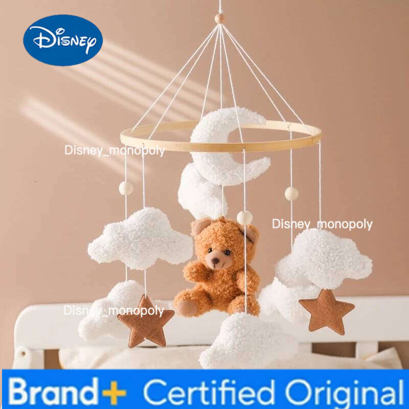 Disney Wooden Bell Hanging 0-12 Month Baby Crib Mobile Lambhair Bear Bunny Doll Toy Bed Holder Bracket Kid Gift H260126
