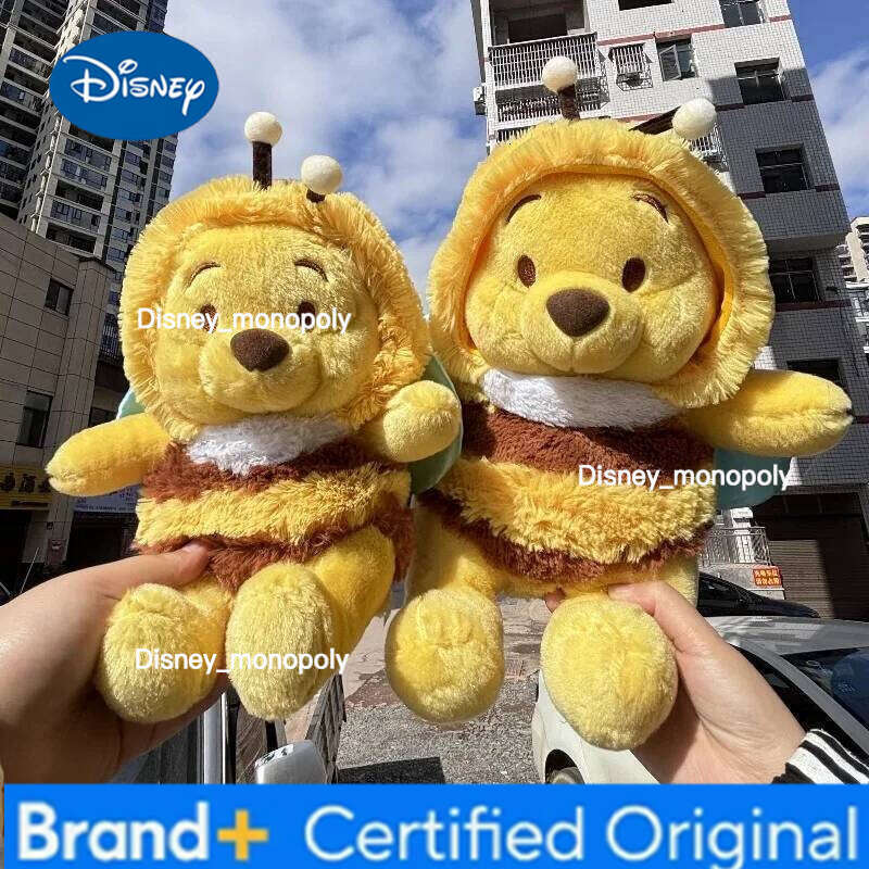 Disney Winnie The Pooh Bee Plush Toys Pillow Decoration Anime Bear Stuffed Doll Cartoon Kids Birthday Xmas Gifts H260126