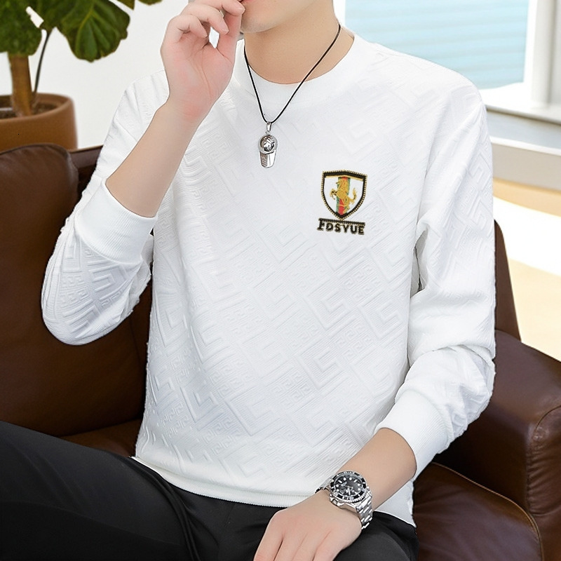 Designer Clothes Source Manufacturer Men's Jacquard Sweatshirt Luxury Long Sleeve Spring And Autumn New Trendy Brand Round Neck High-End Casual S