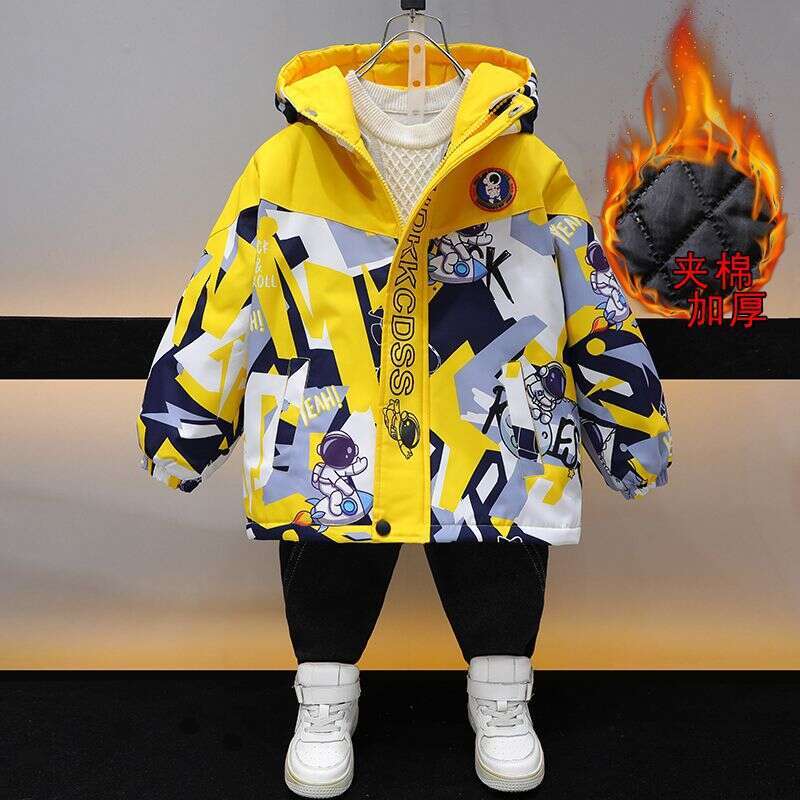 Disney Children's boys' waterproof and stylish fleece jacket for autumn and winter, thick three-in-one coat, 2025 new style, suitable for yo