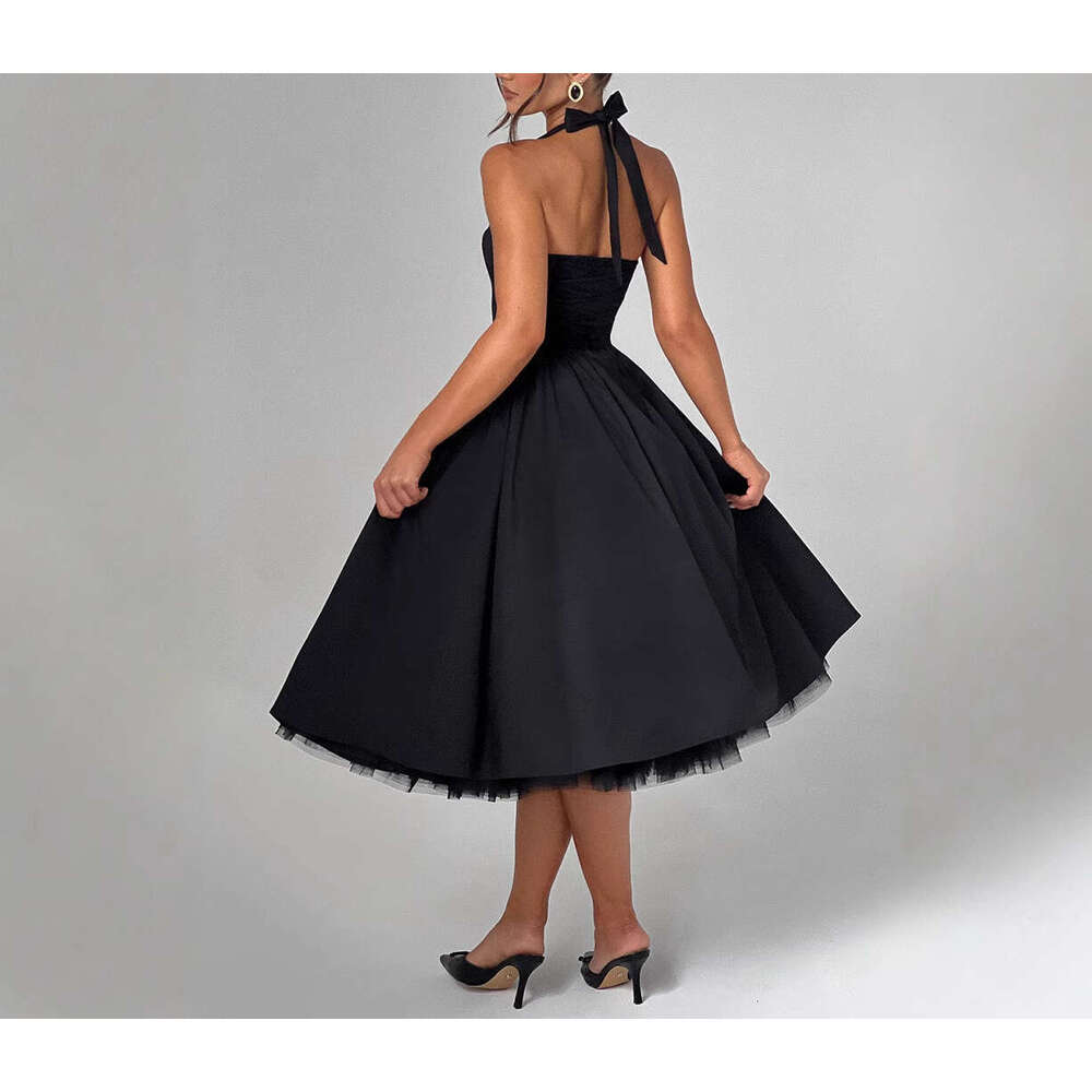 2026 New European and American Puff Evening Dress Independent Station Hot Selling Tie Skirt
