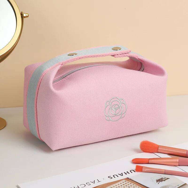 Ladies Camellia Handbag Portable Cosmetics Lipstick Key Storage Bag