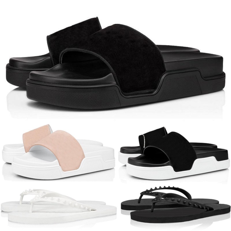 Big Size Men Women Luxury Slippers Designer Sandals Flat Slides Fashion Triple Black White Blue Beige Lady Platform Beach Hotel Indoor Casual Flip Flops Scuffs 38-47