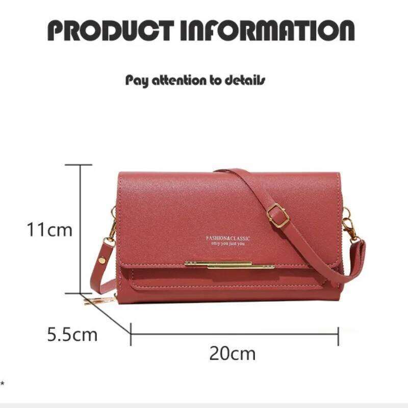 New Women Long Wallet Money Clutch Handbag Korean Large Capacity Multifunctional Shoulder Hand Zipper Purse Mobile Bag XJ260125