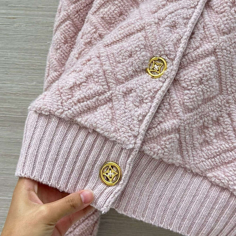 G Quality 25 New Diamond Pattern Jacquard Thick Knitted Cardigan Sweater Stand Collar Zipper Jacket