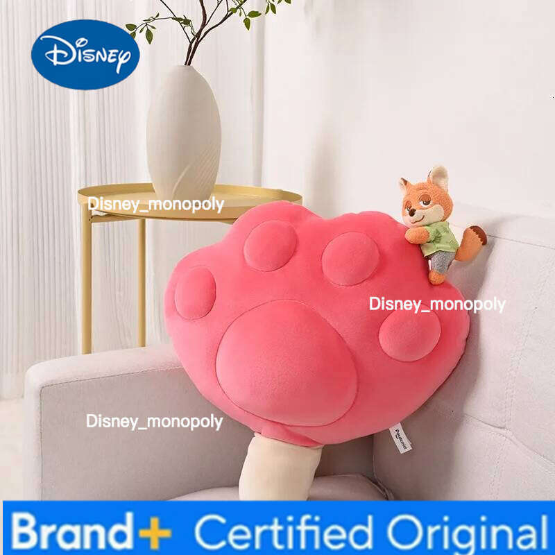 Disney 38cm Anime Figure Zootopia Nick Warm Backrest Cartoon Kawaii Plushies Claw Popsicle Pillow Bedroom Ornaments Girls Birthda Gifts H260126