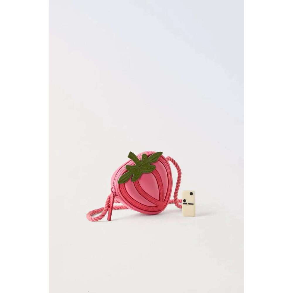 Summer New PU Concave Pink Strawberry Fruit Three-dimensional Children's Crossbody Women's Shoulder Bag XJ260125