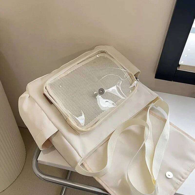 Y2K Japanese Harajuku School Bags for Girls New Transparent Itabag Shoulder Crossbody DIY Badges Display Plate Ita Bag XJ260125