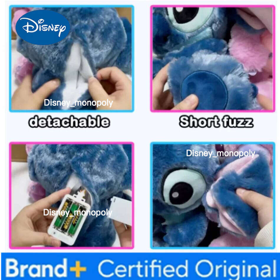 Disney New Big Stitch Breathing Companions Sleeping Plush Doll Boy Girls Soothing Music Luminous sleeping toy Room Ornament H260126