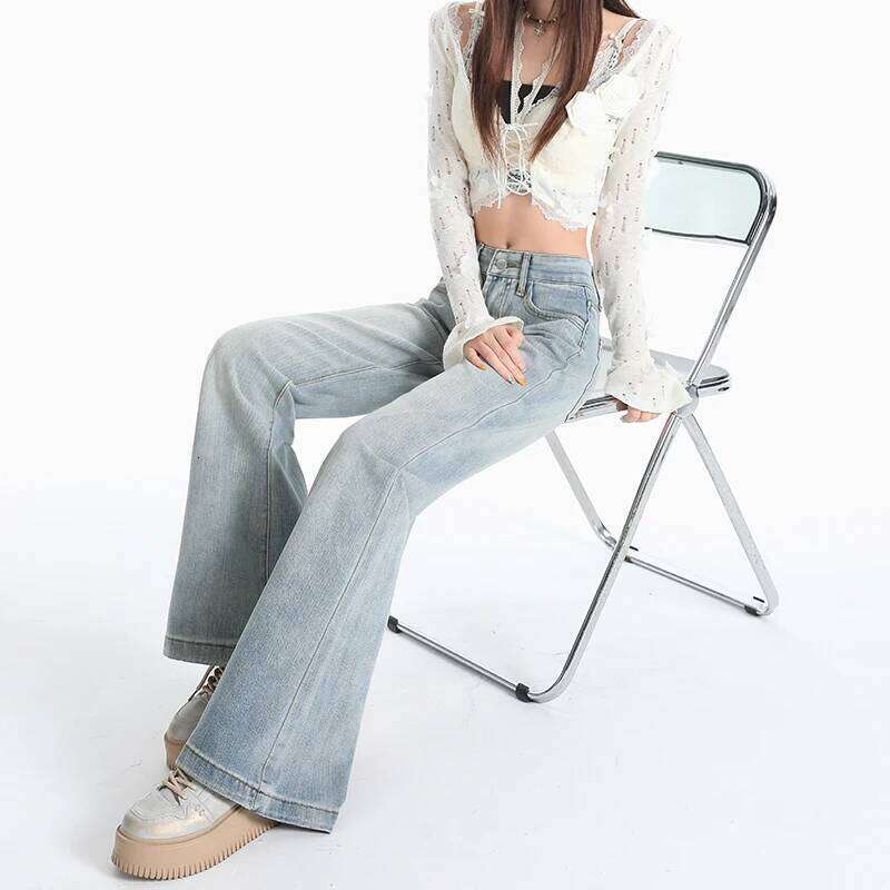 Women Jeans Cotton Denim Flared Pants Elastic Force Vintage Streetwear High Waist Slim Mom Harajuku Trousers Plus Length C260126 - view 5