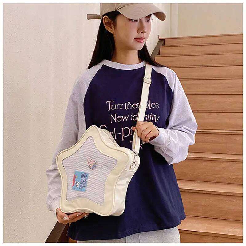 Fashion New bag Korean-style Niche Five-pointed Star Crossbody Large-capacity Transparent Shoulder Cute Exquisite Bag XJ260125