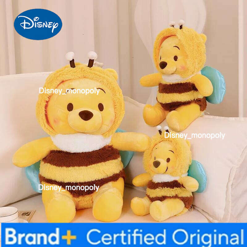 Disney 1pc 25cm/9.84in Bee Cute Pooh Bear Doll Plush Toy Birthday Gift for Girls H260126