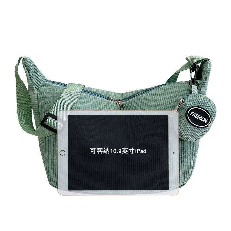 Autumn And Winter New Corduroy Students Fashion Casual Large Capacity High Quality Girls Shoulder Crossbody Bag XJ260125