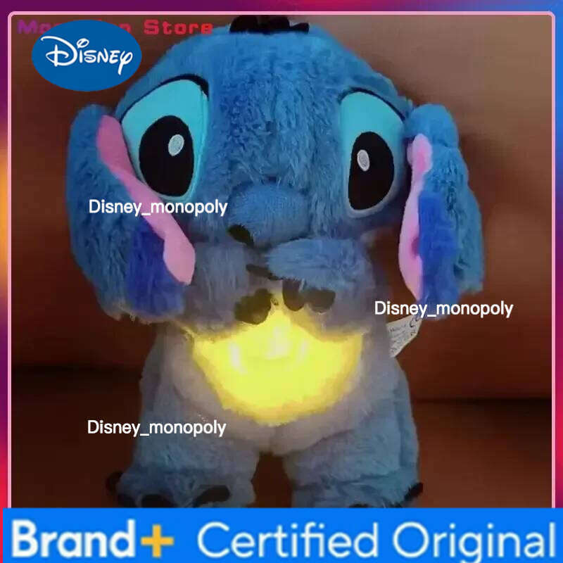 Disney Kawaii Stitch Plush Doll For Baby, Sleeping Companion, Musical Sound Soothing With Air Bag And Light, Breathing Toys Gifts H2601261